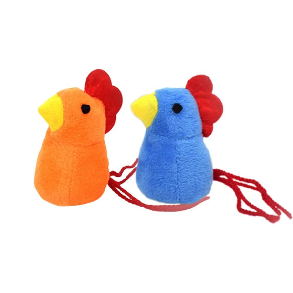 2 Pcs Plush Chick Cat Toy with Catnip for Batting Chewing and Indoor Play - GreenFur
