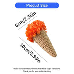 2 Pcs Premium Ice Cream Shape Paper Rope Toy Cat Play Accessory - GreenFur