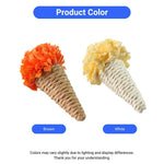 2 Pcs Premium Ice Cream Shape Paper Rope Toy Cat Play Accessory - GreenFur