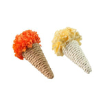 2 Pcs Premium Ice Cream Shape Paper Rope Toy Cat Play Accessory - GreenFur