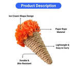 2 Pcs Premium Ice Cream Shape Paper Rope Toy Cat Play Accessory - GreenFur