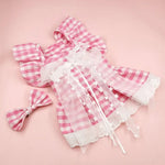 2 PCS Set Pet Dress with Floral Print Design and Bow hair clip - GreenFur