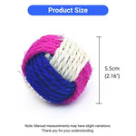 2 Pcs Set Premium Tri - Color Sisal Ball Cat Toy Durable Crinkle Sound Design - GreenFur