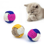 2 Pcs Set Premium Tri - Color Sisal Ball Cat Toy Durable Crinkle Sound Design - GreenFur
