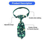 2 Pcs Set Spring Summer Clover Tie Pet Collar Cat Dog Accessories for St Patrick Day - GreenFur