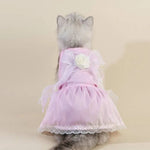 2 PCS Set Tulle Pet Dress for Cats and Bow hair clip - GreenFur