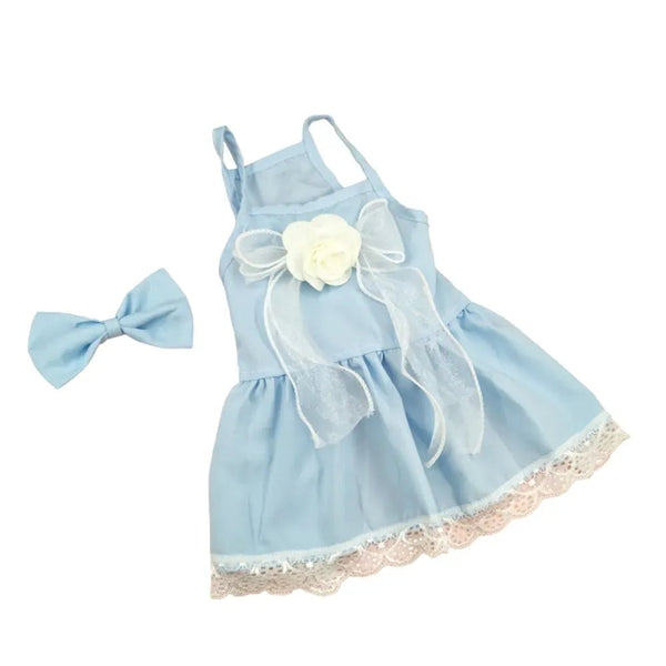 2 PCS Set Tulle Pet Dress for Cats and Bow hair clip - GreenFur