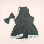 2 PCS Set Tulle Pet Dress for Cats and Bow hair clip - GreenFur
