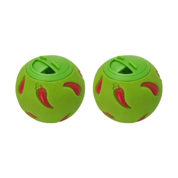 2 Pcs Small Pet Treat Dispensing Ball Training Snack Toys for Rabbit Guinea Pig - GreenFur