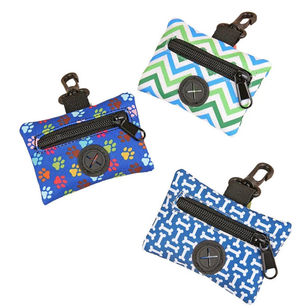 2 - Piece Front Zipper Pouch Belt Clip Trash Bag Dispenser - GreenFur