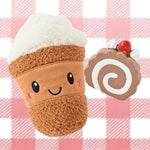 2 - Piece Set Plush Cream - topped Coffee and Latex Cake Dog Toy Set - GreenFur