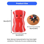 2 - Piece Set Squeaky Plush Bacon and Latex Dessert Dog Toy Set - GreenFur