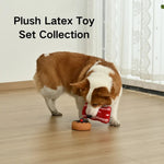 2 - Piece Set Squeaky Plush Bacon and Latex Dessert Dog Toy Set - GreenFur