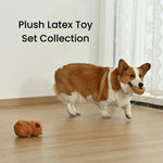 2 - Piece Set Squeaky Plush Capybara and Latex Donut Dog Toy Set - GreenFur