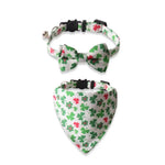 2 Pieces Pet St Patrick Day Collar Bandana Set - GreenFur