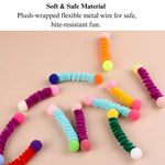 24 Pack Cat Teaser Toys Set Self Play Pom Pom Cat Toy Accessories - GreenFur