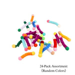 24 Pack Cat Teaser Toys Set Self Play Pom Pom Cat Toy Accessories - GreenFur