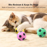 24 Pack Latex Foam Cat Toy Ball Soccer Shape Interactive Chase Self Play Toy - GreenFur