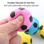 24 Pack Latex Foam Cat Toy Ball Soccer Shape Interactive Chase Self Play Toy - GreenFur