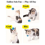 24 Pack Latex Foam Cat Toy Ball Soccer Shape Interactive Chase Self Play Toy - GreenFur
