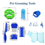 28 Pcs Deep Cleaning Cat Grooming Kit with Flea Combs Sticky Rollers and Gloves - GreenFur