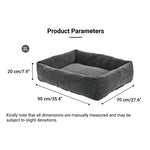 2L Size Rectangle Circle Pile Fabric Pet Dog Sofa Bed - GreenFur