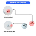 2Pcs Bag Pet Kitten Bell Catnip Ball Play Cat Hollow Ball Toy - GreenFur