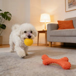 2PCS Dog Bone and Ball Rubber TPR Chewing Toy Bundle Play Gift Set - GreenFur