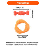 2PCS Dog Bone and Ring Foamed TPR Chewing Toy Bundle Play Gift Set - GreenFur