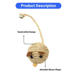 2Pcs Interactive Sisal Mouse Cat Toy Set with Bell - GreenFur