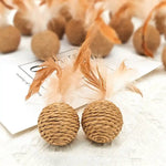 2pcs Packed Pet Toy Sound Bell Ball Feather Toy Ball Cat Ball for Cats - GreenFur