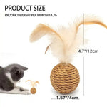 2pcs Packed Pet Toy Sound Bell Ball Feather Toy Ball Cat Ball for Cats - GreenFur