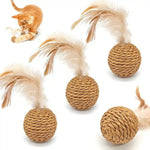 2pcs Packed Pet Toy Sound Bell Ball Feather Toy Ball Cat Ball for Cats - GreenFur