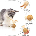 2pcs Packed Pet Toy Sound Bell Ball Feather Toy Ball Cat Ball for Cats - GreenFur