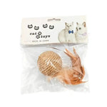2pcs Packed Pet Toy Sound Bell Ball Feather Toy Ball Cat Ball for Cats - GreenFur