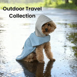 2XL, 3XL Size Blue Patchwork Waterproof PU Fabric Dog Raincoat - GreenFur