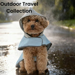 2XL, 3XL Size Blue Patchwork Waterproof PU Fabric Dog Raincoat - GreenFur