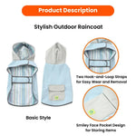 2XL, 3XL Size Blue Patchwork Waterproof PU Fabric Dog Raincoat - GreenFur