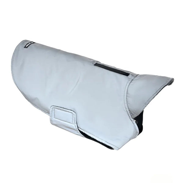 2XL, 3XL Size Grey Reflective Waterproof Fabric Dog Coat - GreenFur
