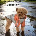 2XL, 3XL Size Orange Patchwork Waterproof PU Fabric Dog Raincoat - GreenFur