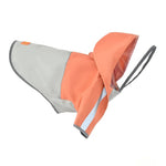 2XL, 3XL Size Orange Patchwork Waterproof PU Fabric Dog Raincoat - GreenFur