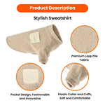 2XL, 3XL Size Stylish Loop - Pile Fabric Dog Sweatshirt with Pocket - GreenFur