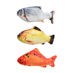 3 - Color Assorted Realistic Fish Style Plush Cat Toy with Catnip - GreenFur