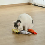 3 - Color Assorted Realistic Fish Style Plush Cat Toy with Catnip - GreenFur