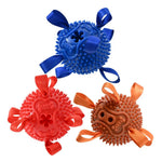 3 - Color Assorted Treat Dispensing TPR Dog Chewing Toy with Bell - GreenFur