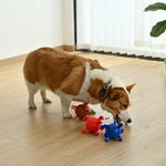 3 - Color Assorted Treat Dispensing TPR Dog Chewing Toy with Bell - GreenFur