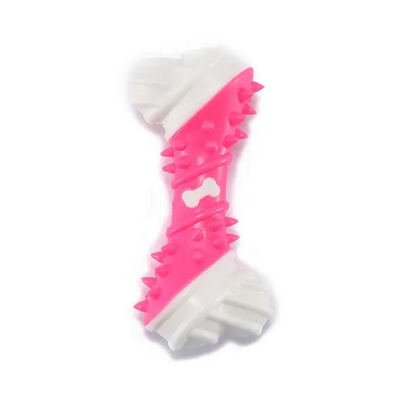 3 Colours Tough Teeth Cleaning Dog Bone Chew Toy - GreenFur
