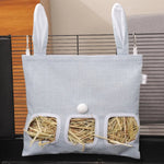 3 Holes Rabbit Hanging Hay Feeder Bag Large Capacity Double Ear Design - GreenFur