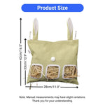 3 Holes Rabbit Hanging Hay Feeder Bag Large Capacity Double Ear Design - GreenFur