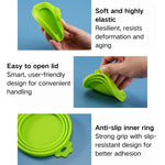 3 In 1 Cat Dog Food Sealing Three Ring Design Silicone Pet Can Lid - GreenFur